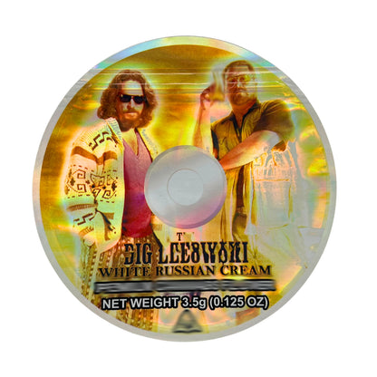 3.5g DVD Shaped Mylar Bag - The Glebowski White Russian Cream (50 Count)