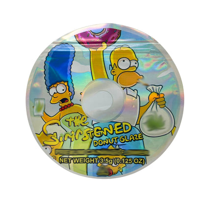 3.5g DVD Shaped Mylar Bag - The Simpstoned Donut Glaze (50 Count)