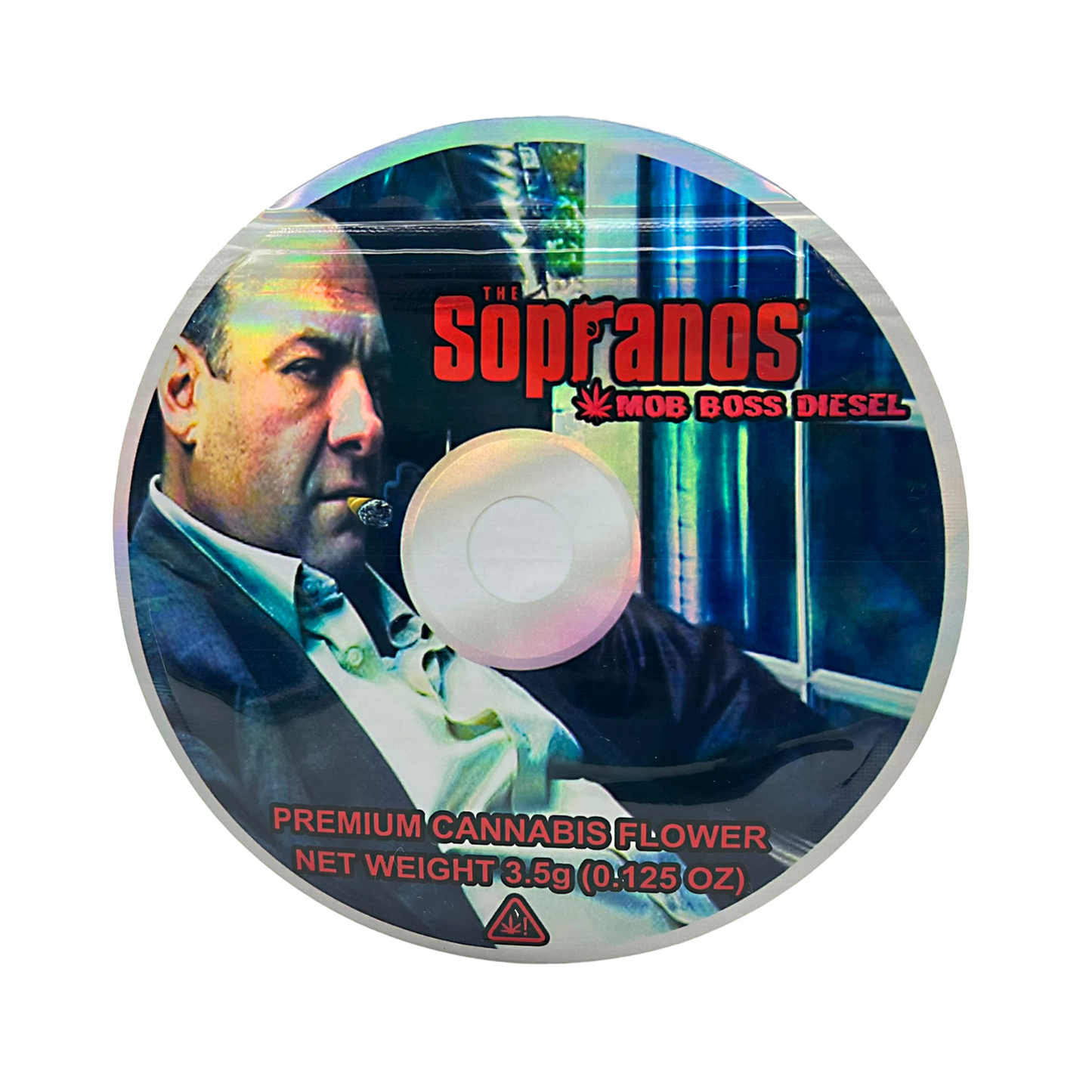 3.5g DVD Shaped Mylar Bag - The Sopranos Mob Boss Diesel (50 Count)