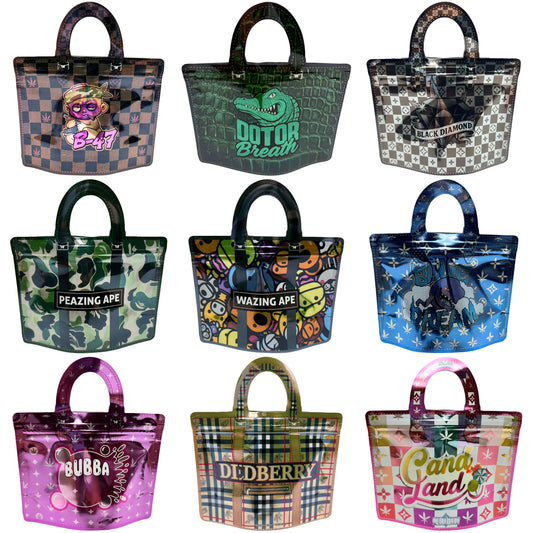 (50 Count) Handbag-Style Decorative Zip Foil Pouches β 9 Style Selection (A)