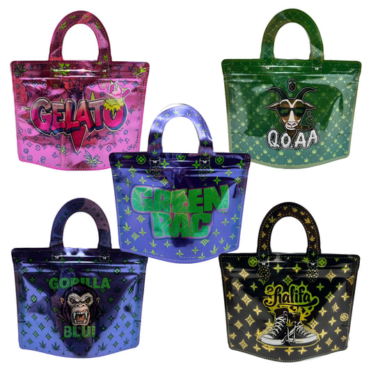 (50 Count) Handbag-Style Decorative Zip Foil Pouches β 5 Style Selection (C)