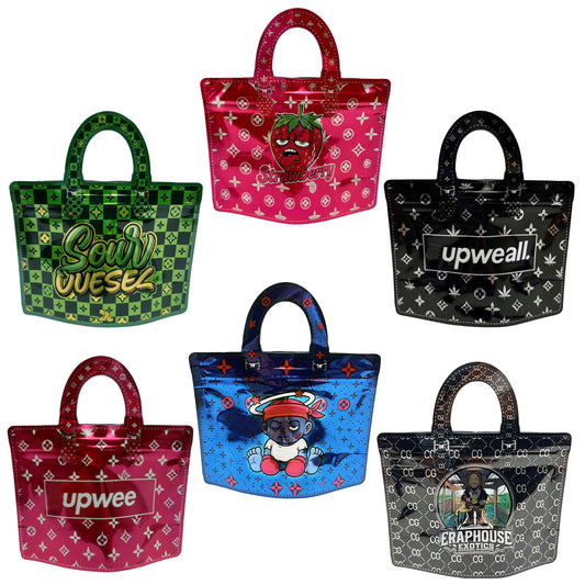 (50 Count) Handbag-Style Decorative Zip Foil Pouches β 6 Style Selection (E)