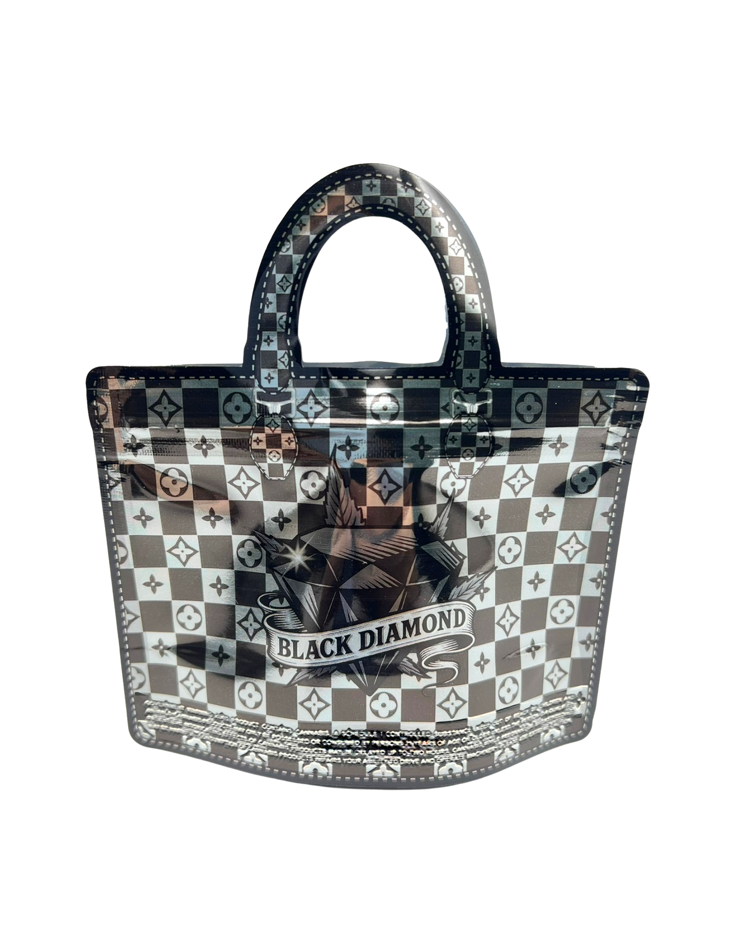 50 Count Decorative Handbag-Style Zip-Seal Foil Pouches (3.5"x4.5") Black Diamond