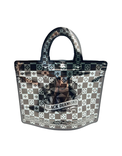 50 Count Decorative Handbag-Style Zip-Seal Foil Pouches (3.5"x4.5") Black Diamond