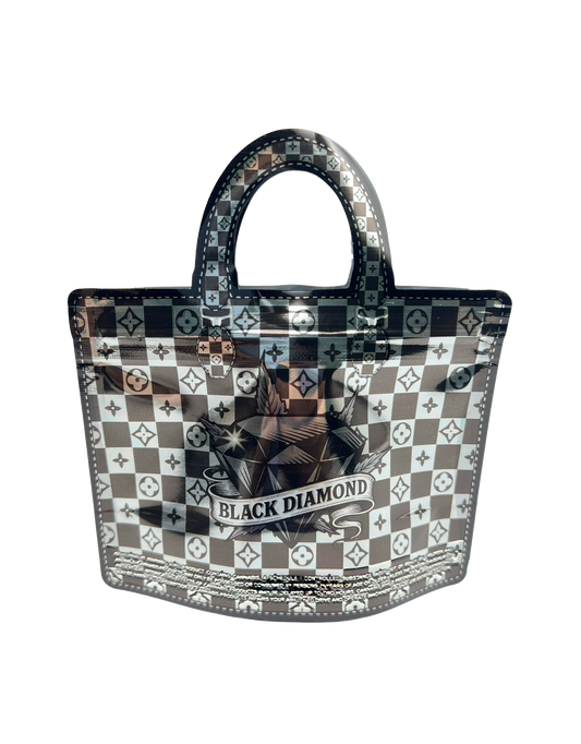 50 Pack - 3.5G Handbag Shaped Mylar Bags - Black Diamond