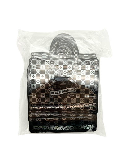 50 Count Decorative Handbag-Style Zip-Seal Foil Pouches (3.5"x4.5") Black Diamond