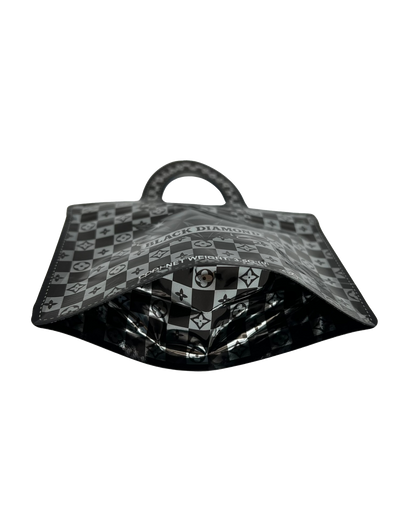 50 Count Decorative Handbag-Style Zip-Seal Foil Pouches (3.5"x4.5") Black Diamond