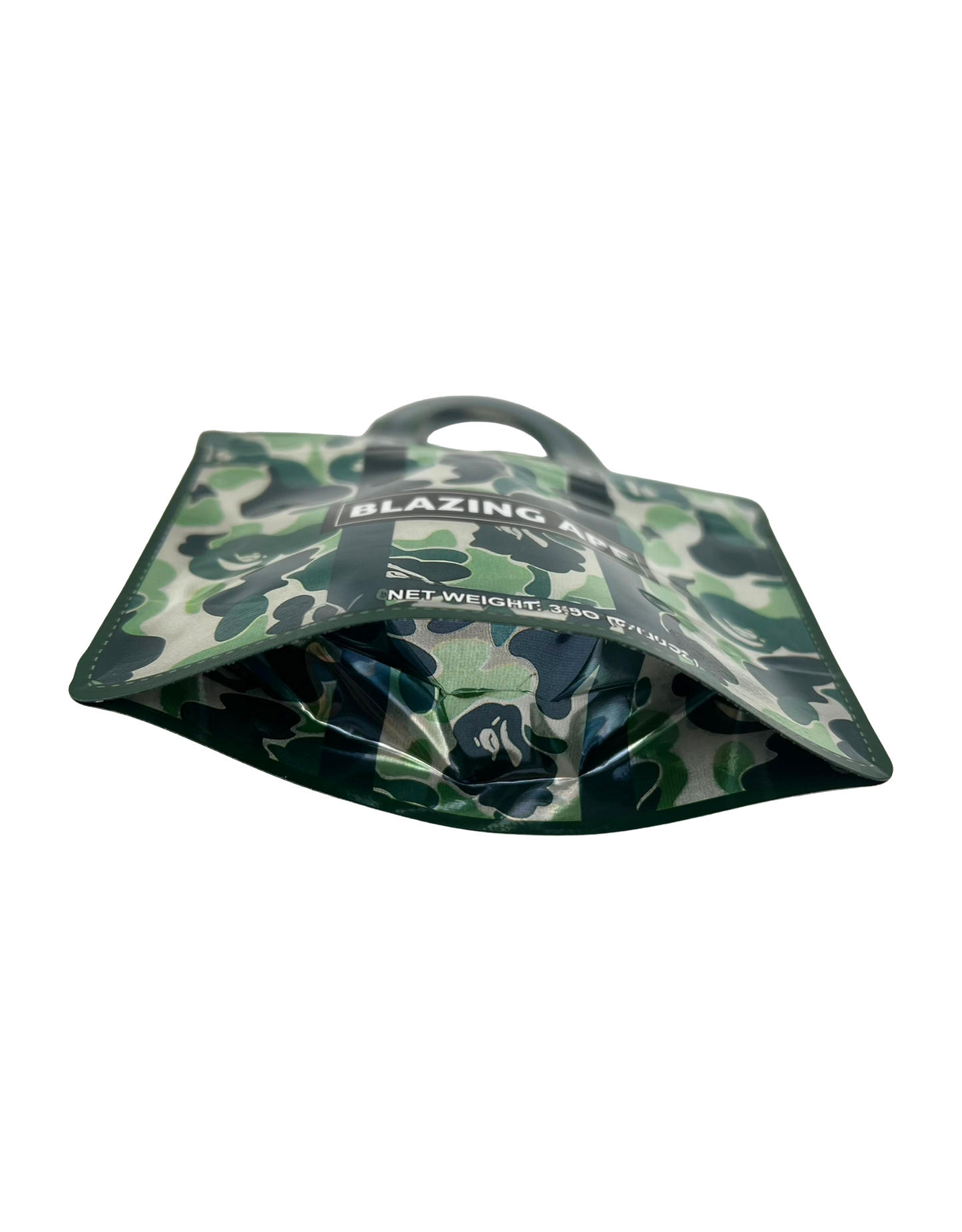 50 Count 4.5" - 3.5" Handbag-Style Mylar Bags  Blazing Ape Camouflage