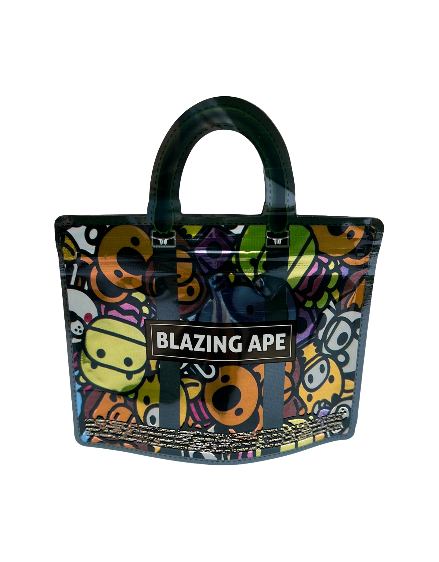 50 Count 4.5" - 3.5" Handbag-Style Mylar Bags  Blazing Ape Colorful