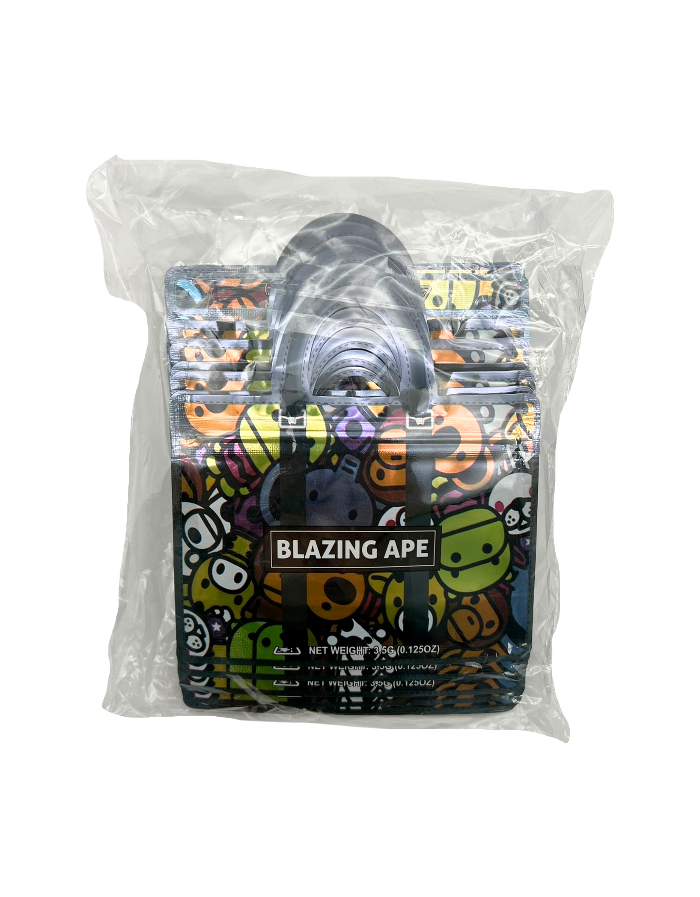 50 Count 4.5" - 3.5" Handbag-Style Mylar Bags  Blazing Ape Colorful
