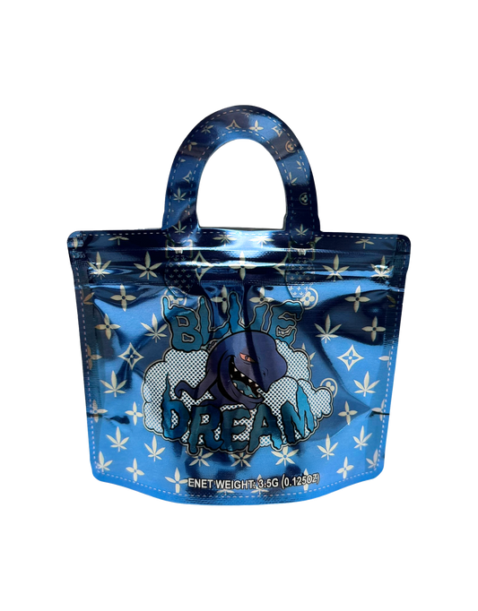 50 Count 4.5" - 3.5" Handbag-Style Mylar Bags  Blue Dream