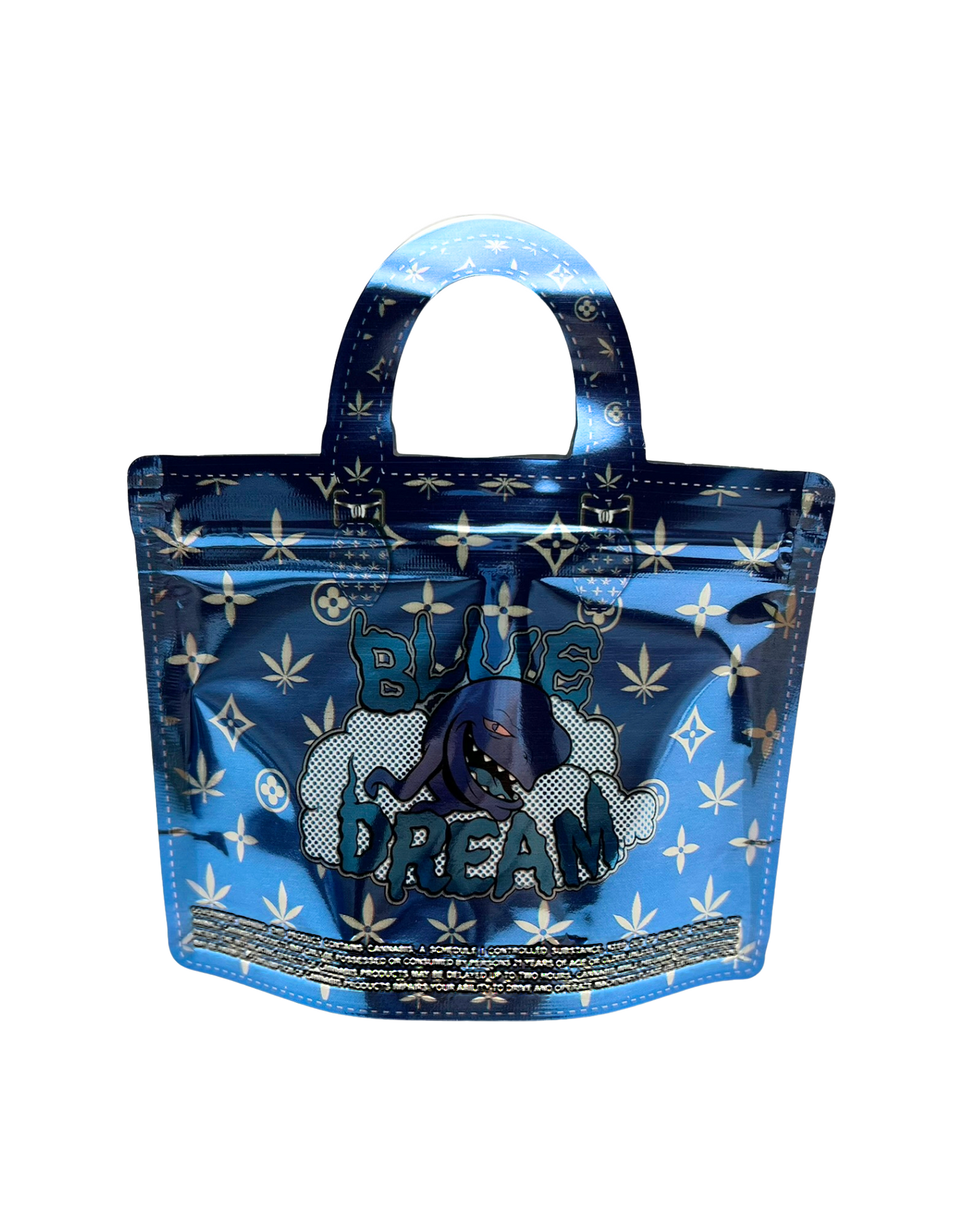 50 Count 4.5" - 3.5" Handbag-Style Mylar Bags  Blue Dream