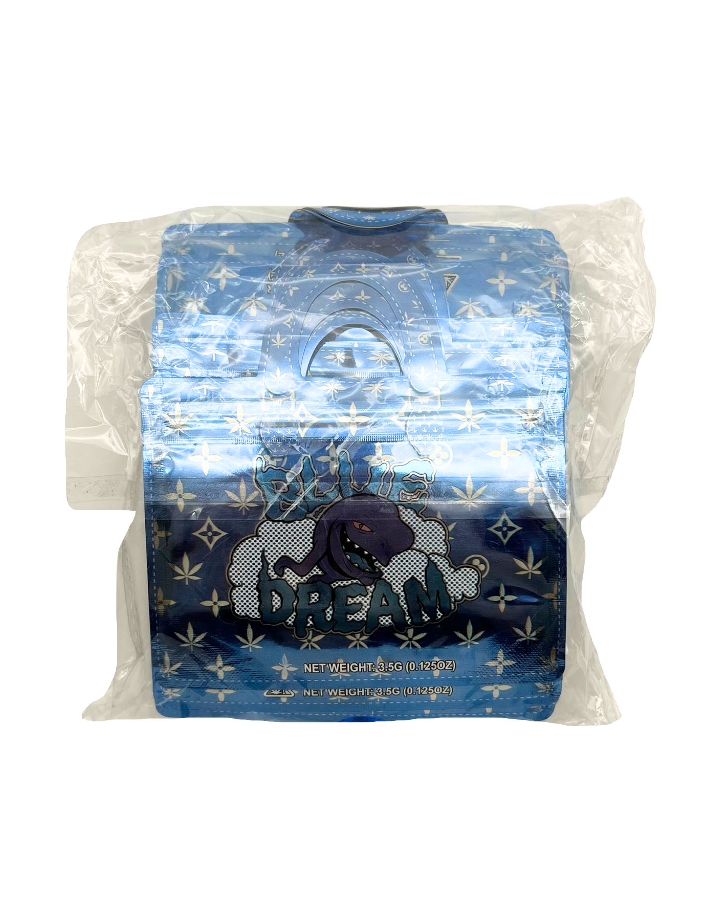 50 Count 4.5" - 3.5" Handbag-Style Mylar Bags  Blue Dream