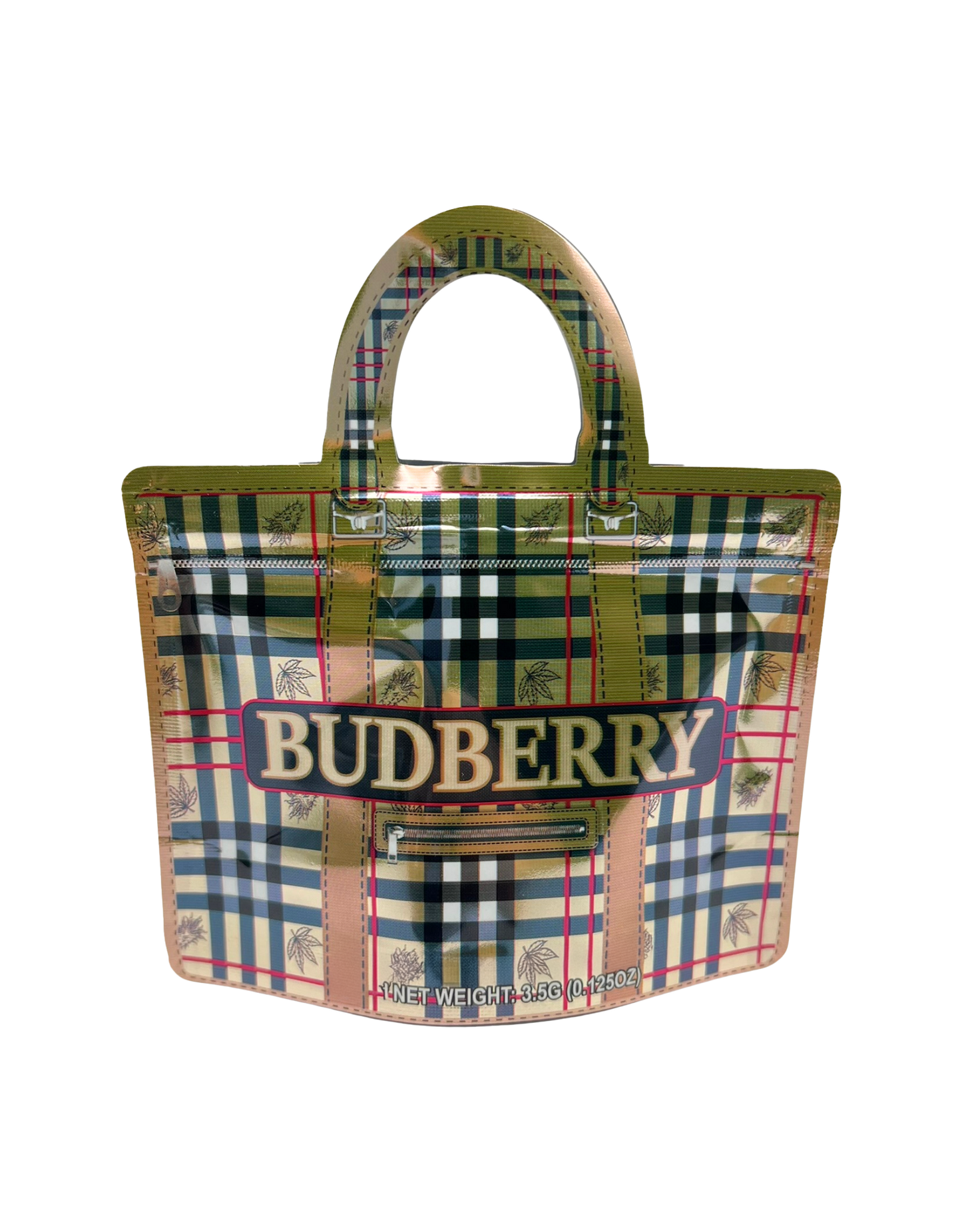 50 Count Decorative Handbag-Style Zip-Seal Foil Pouches (3.5"x4.5") Berry Pattern