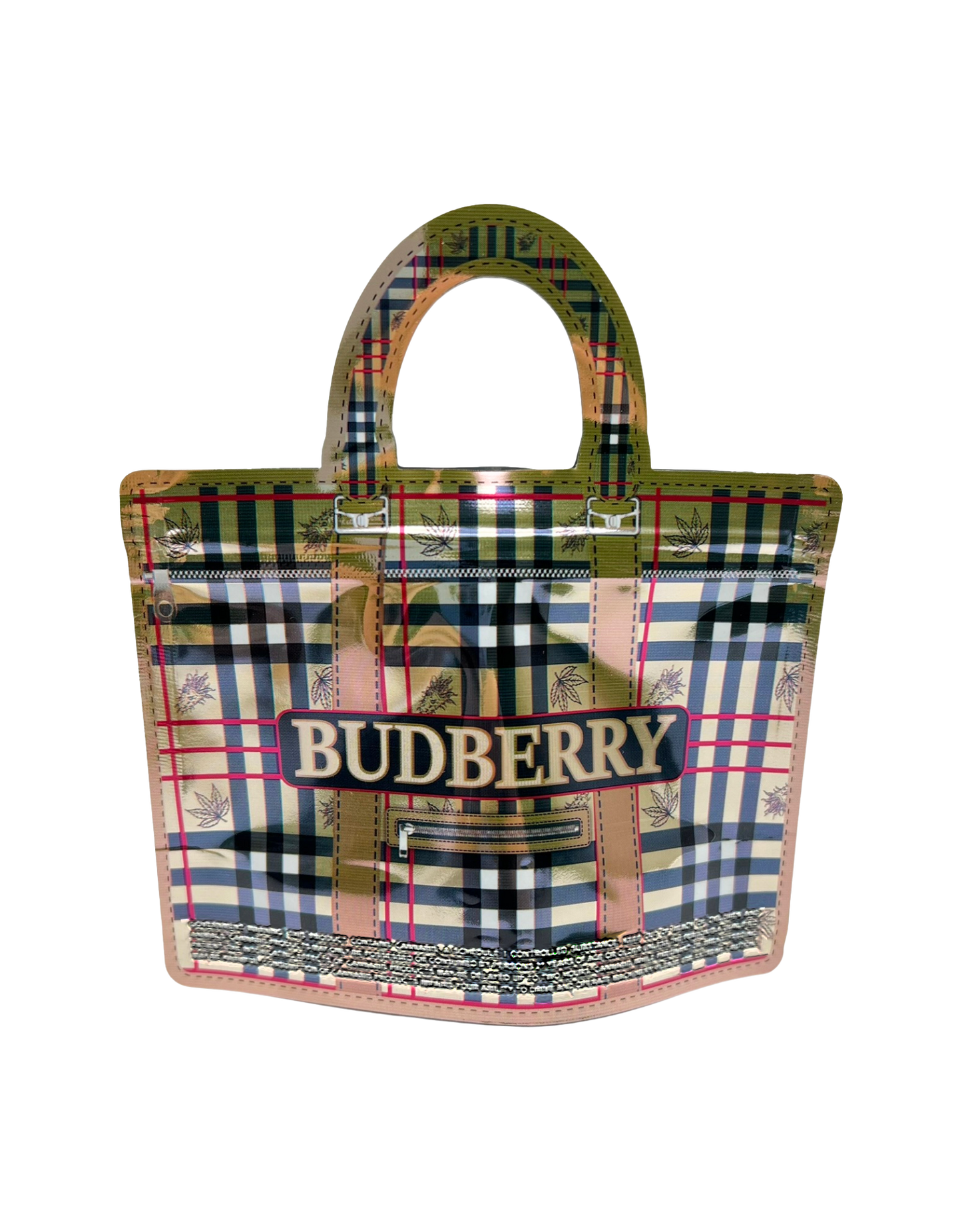 50 Count Decorative Handbag-Style Zip-Seal Foil Pouches (3.5"x4.5") Berry Pattern