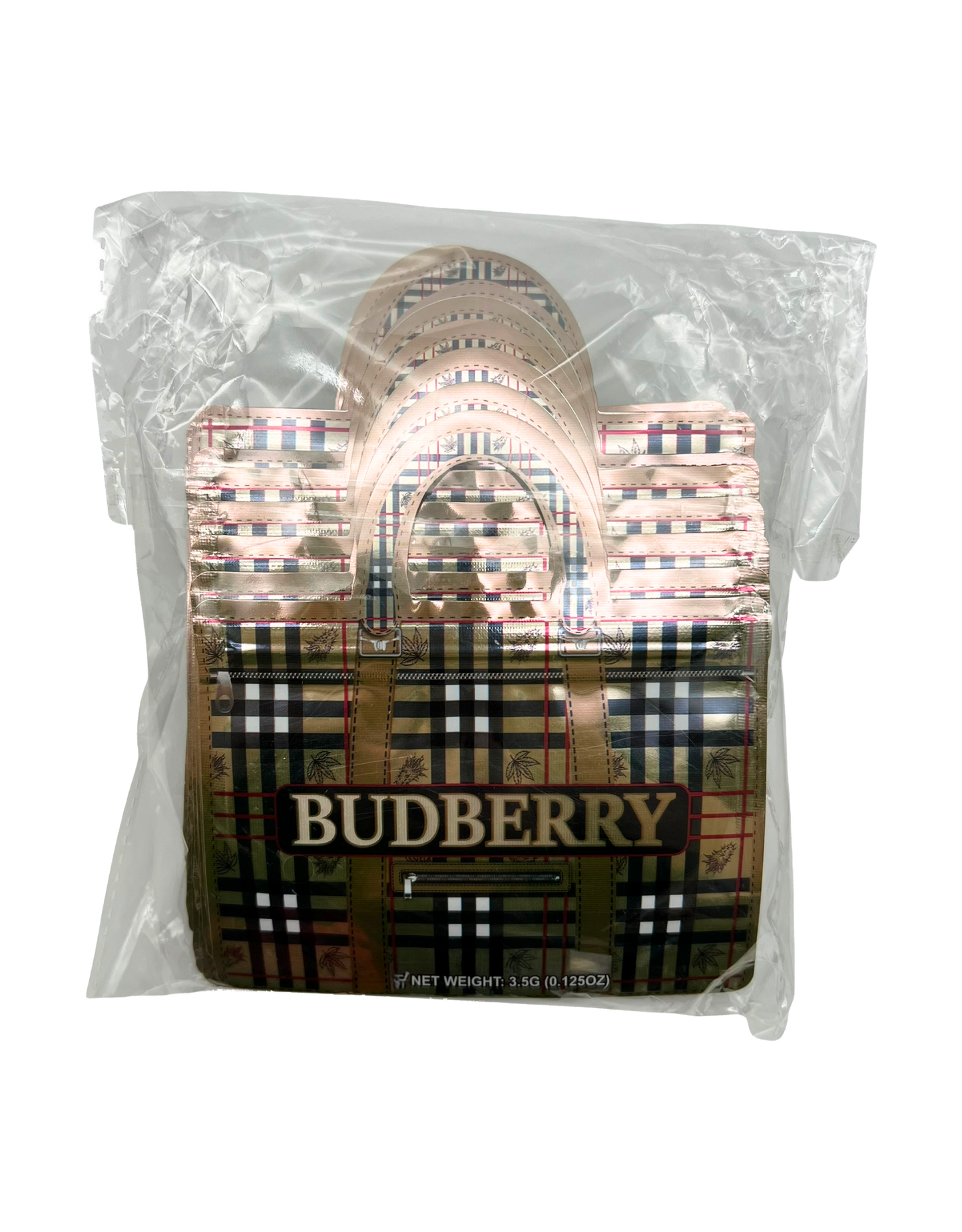 50 Count Decorative Handbag-Style Zip-Seal Foil Pouches (3.5"x4.5") Berry Pattern