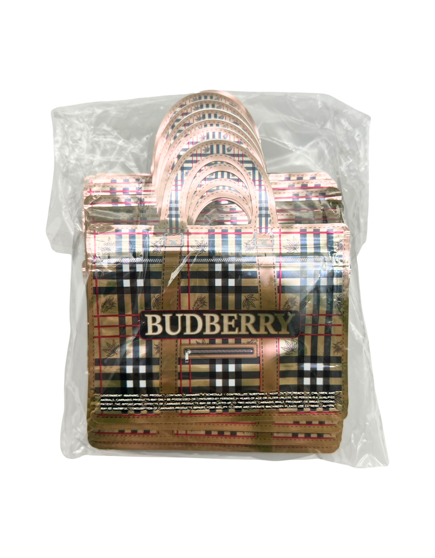 50 Count Decorative Handbag-Style Zip-Seal Foil Pouches (3.5"x4.5") Berry Pattern