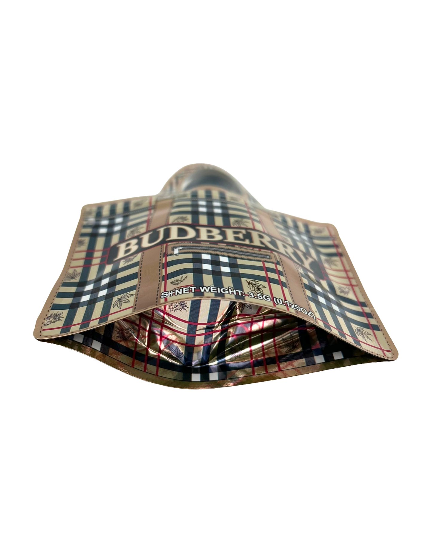 50 Count Decorative Handbag-Style Zip-Seal Foil Pouches (3.5"x4.5") Berry Pattern