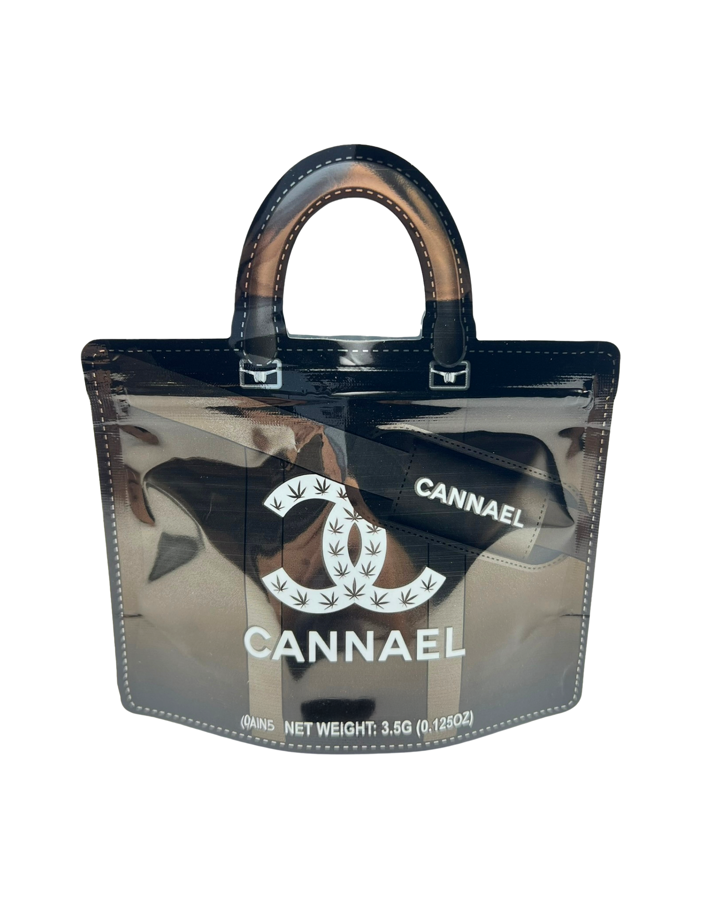 50 Count Decorative Handbag-Style Zip-Seal Foil Pouches (3.5"x4.5") Cannael Black