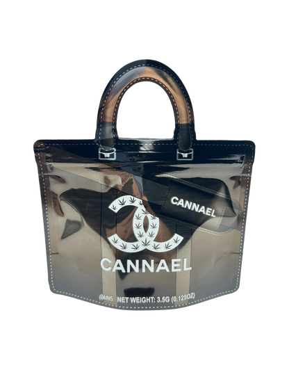 50 Count Decorative Handbag-Style Zip-Seal Foil Pouches (3.5"x4.5") Cannael Black