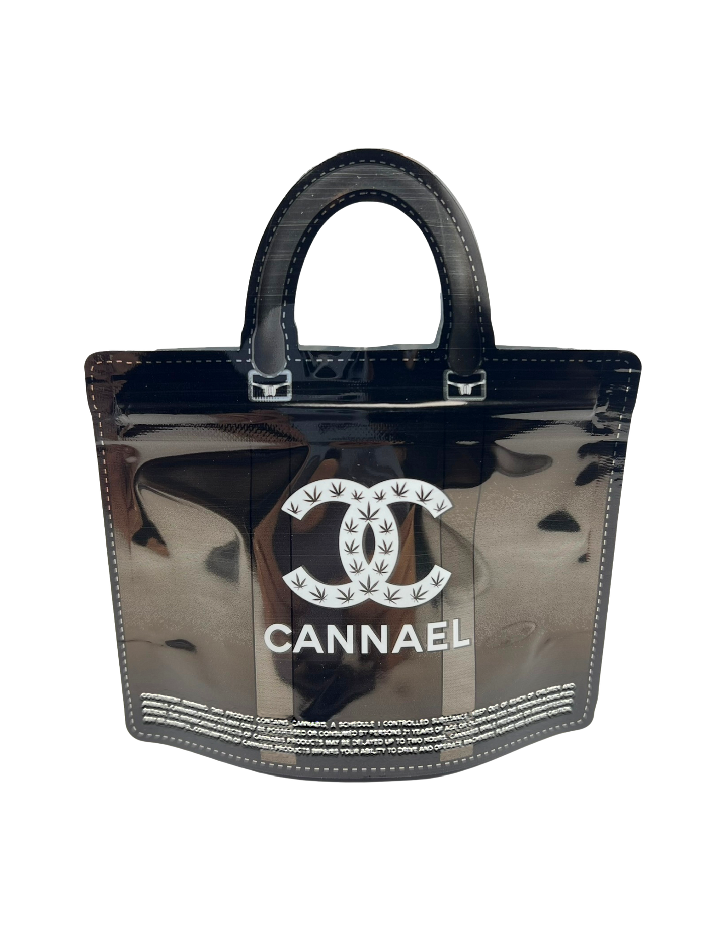 50 Count Decorative Handbag-Style Zip-Seal Foil Pouches (3.5"x4.5") Cannael Black