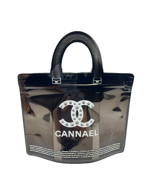 50 Pack - 3.5G Handbag Shaped Mylar Bags - Cannael Black