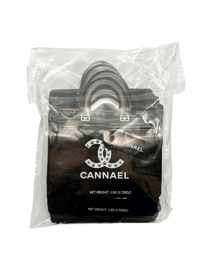 50 Count Decorative Handbag-Style Zip-Seal Foil Pouches (3.5"x4.5") Cannael Black