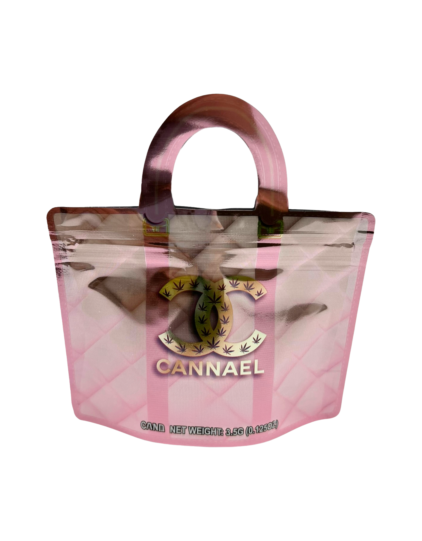 50 Count Decorative Handbag-Style Zip-Seal Foil Pouches (3.5"x4.5") Cannael Pink