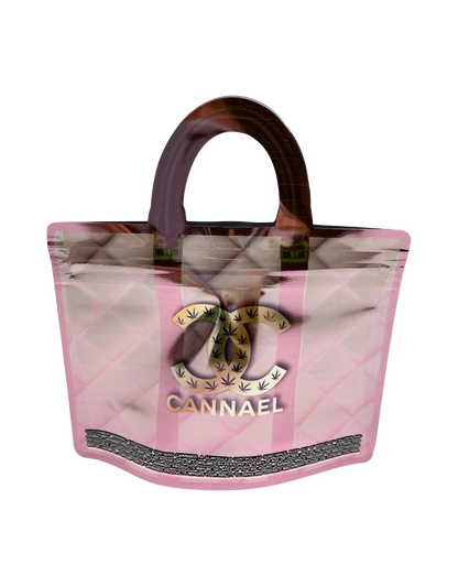 50 Count Decorative Handbag-Style Zip-Seal Foil Pouches (3.5"x4.5") Cannael Pink