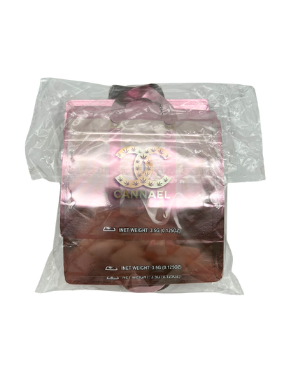 50 Count Decorative Handbag-Style Zip-Seal Foil Pouches (3.5"x4.5") Cannael Pink