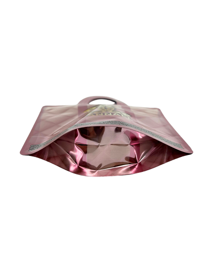 50 Count Decorative Handbag-Style Zip-Seal Foil Pouches (3.5"x4.5") Cannael Pink