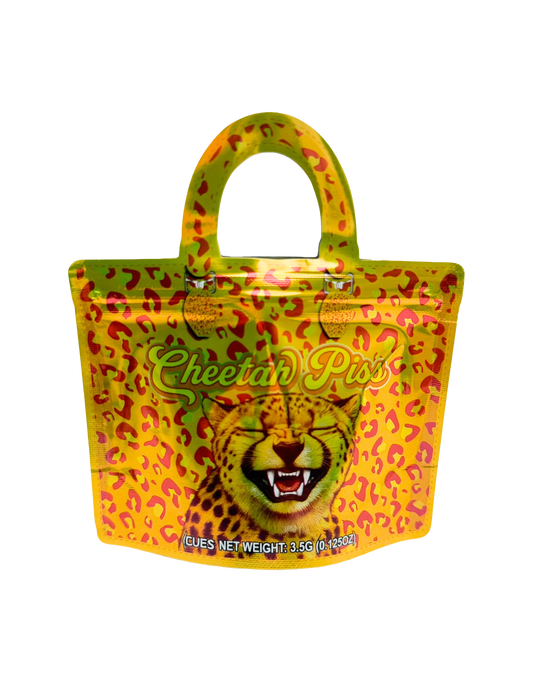 50 Count 4.5" - 3.5" Handbag-Style Mylar Bags  Cheetah