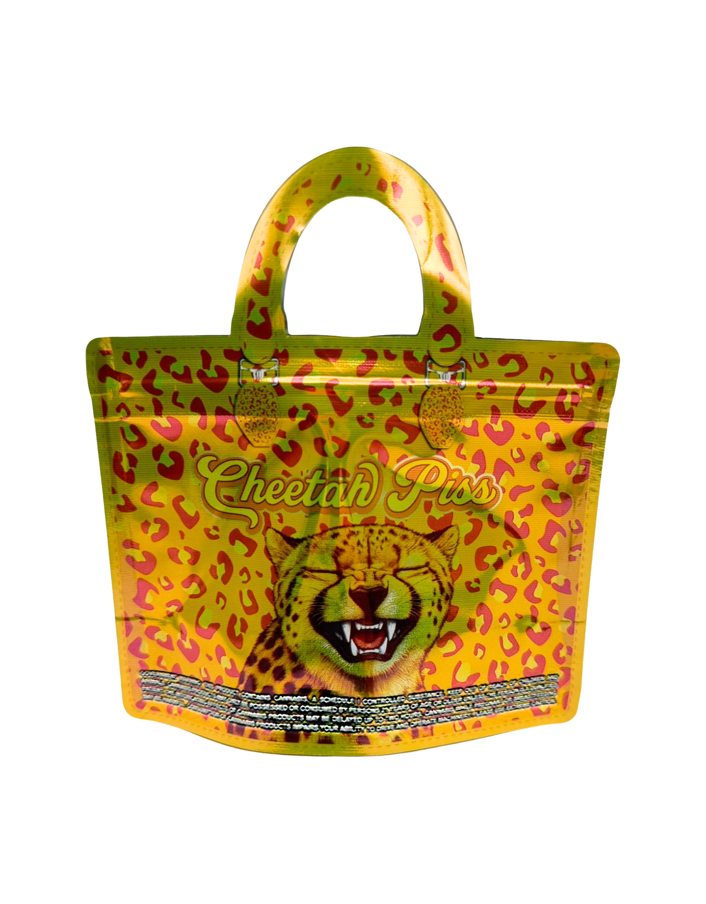 50 Count 4.5" - 3.5" Handbag-Style Mylar Bags  Cheetah
