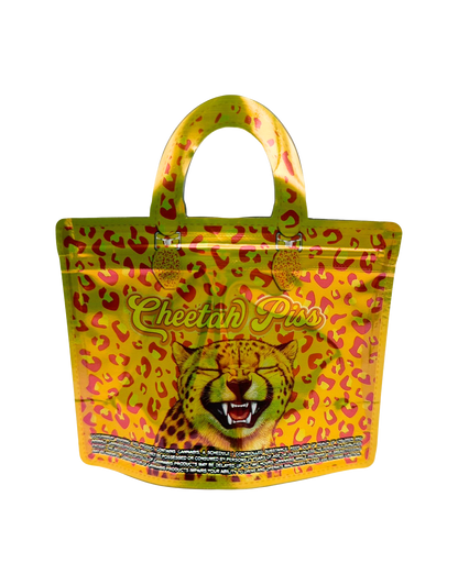 50 Count 4.5" - 3.5" Handbag-Style Mylar Bags  Cheetah