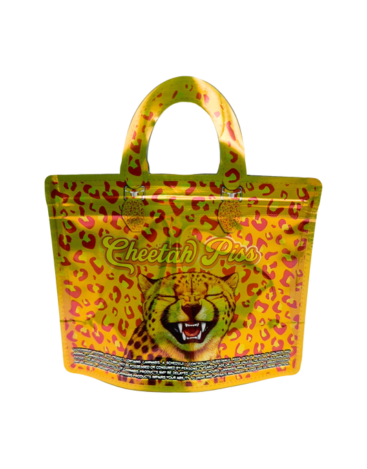 50 Count 4.5" - 3.5" Handbag-Style Mylar Bags  Cheetah