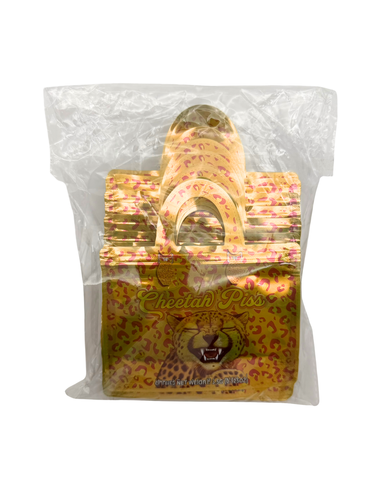 50 Count 4.5" - 3.5" Handbag-Style Mylar Bags  Cheetah