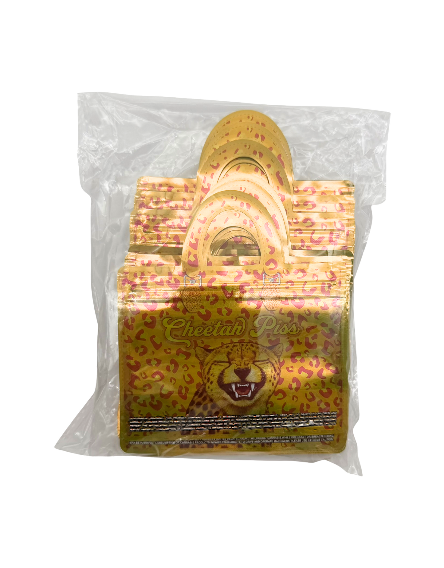 50 Count 4.5" - 3.5" Handbag-Style Mylar Bags  Cheetah