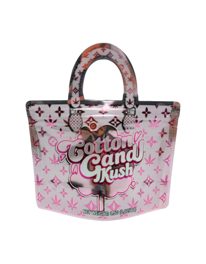 50 Count 4.5" - 3.5" Handbag-Style Mylar Bags  Cotton Candy