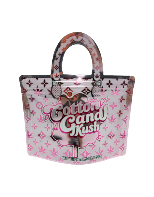 50 Count 4.5" - 3.5" Handbag-Style Mylar Bags  Cotton Candy