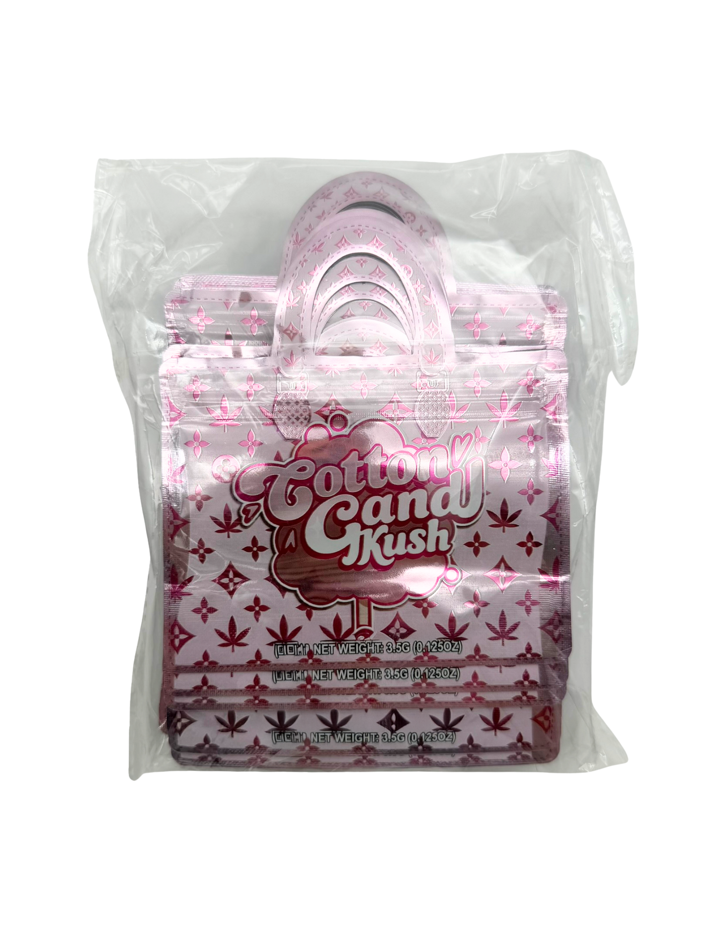 50 Count 4.5" - 3.5" Handbag-Style Mylar Bags  Cotton Candy