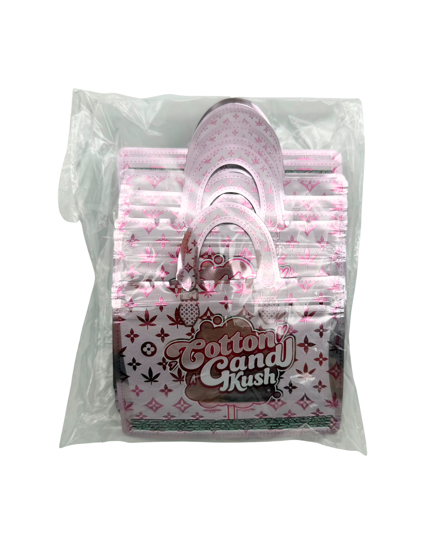 50 Count 4.5" - 3.5" Handbag-Style Mylar Bags  Cotton Candy