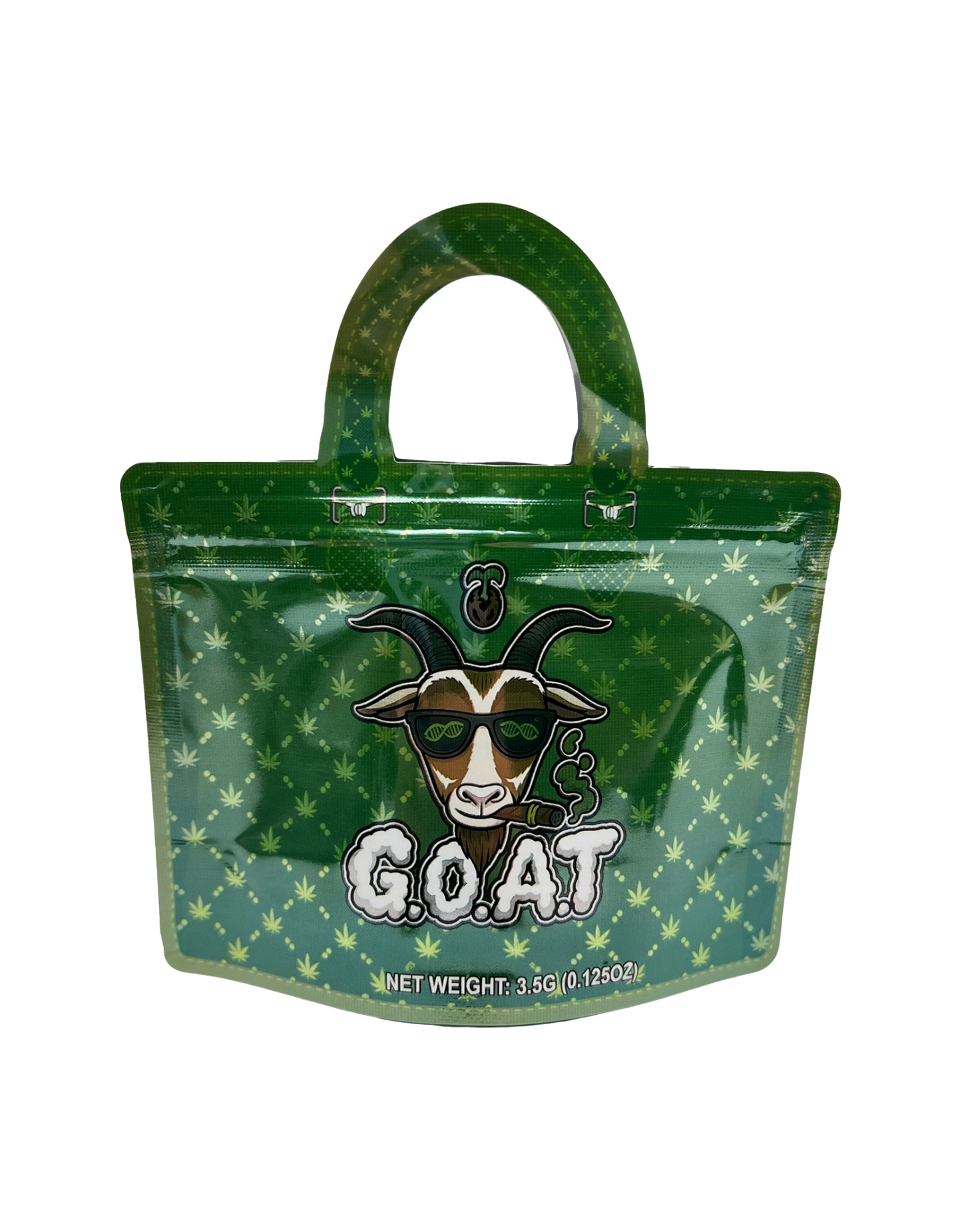 50 Count 4.5" - 3.5" Handbag-Style Mylar Bags  G.O.A.T.