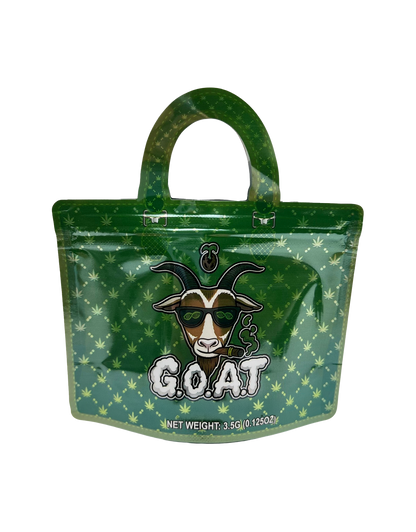 50 Count 4.5" - 3.5" Handbag-Style Mylar Bags  G.O.A.T.