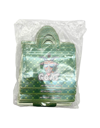 50 Count 4.5" - 3.5" Handbag-Style Mylar Bags  G.O.A.T.