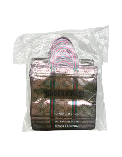 50 Count Decorative Handbag-Style Zip-Seal Foil Pouches (3.5"x4.5") Goo Pattern Series