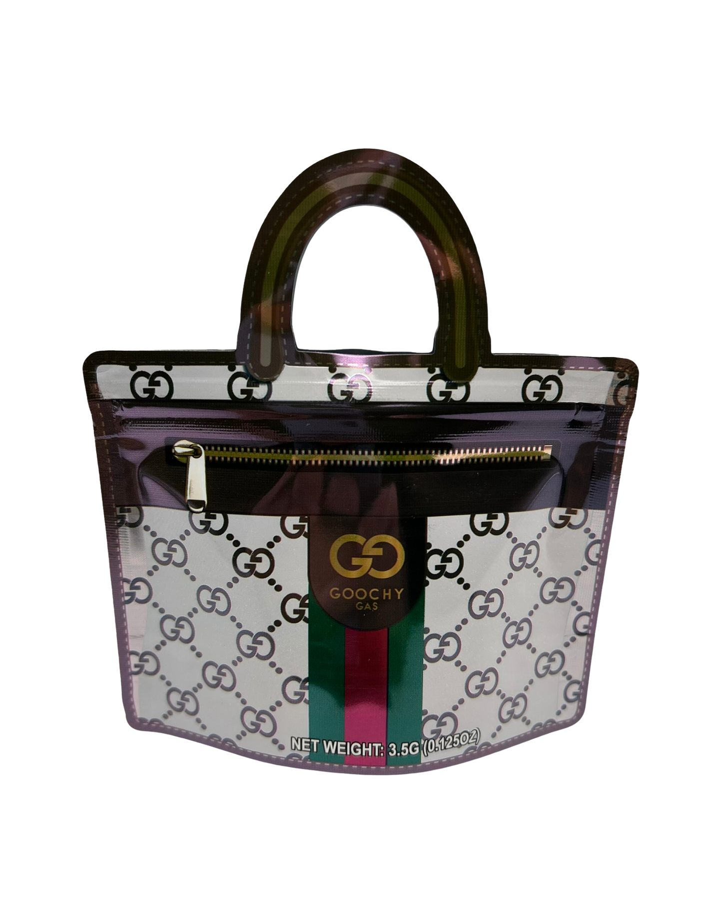 50 Count Decorative Handbag-Style Zip-Seal Foil Pouches (3.5"x4.5") Goo Pattern Original