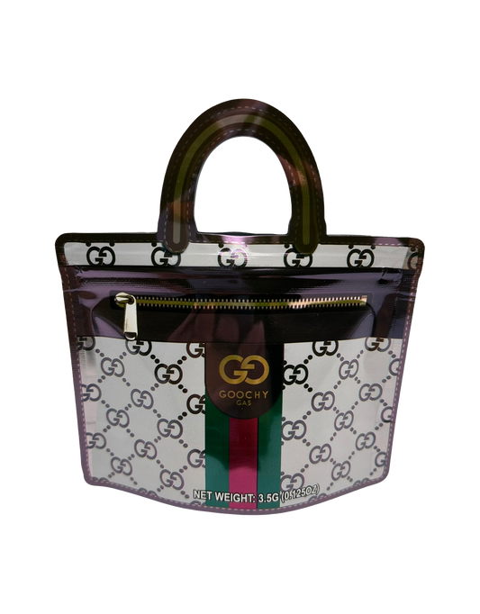 50 Pack - 3.5G Handbag Shaped Mylar Bags - Goochy Gas Original