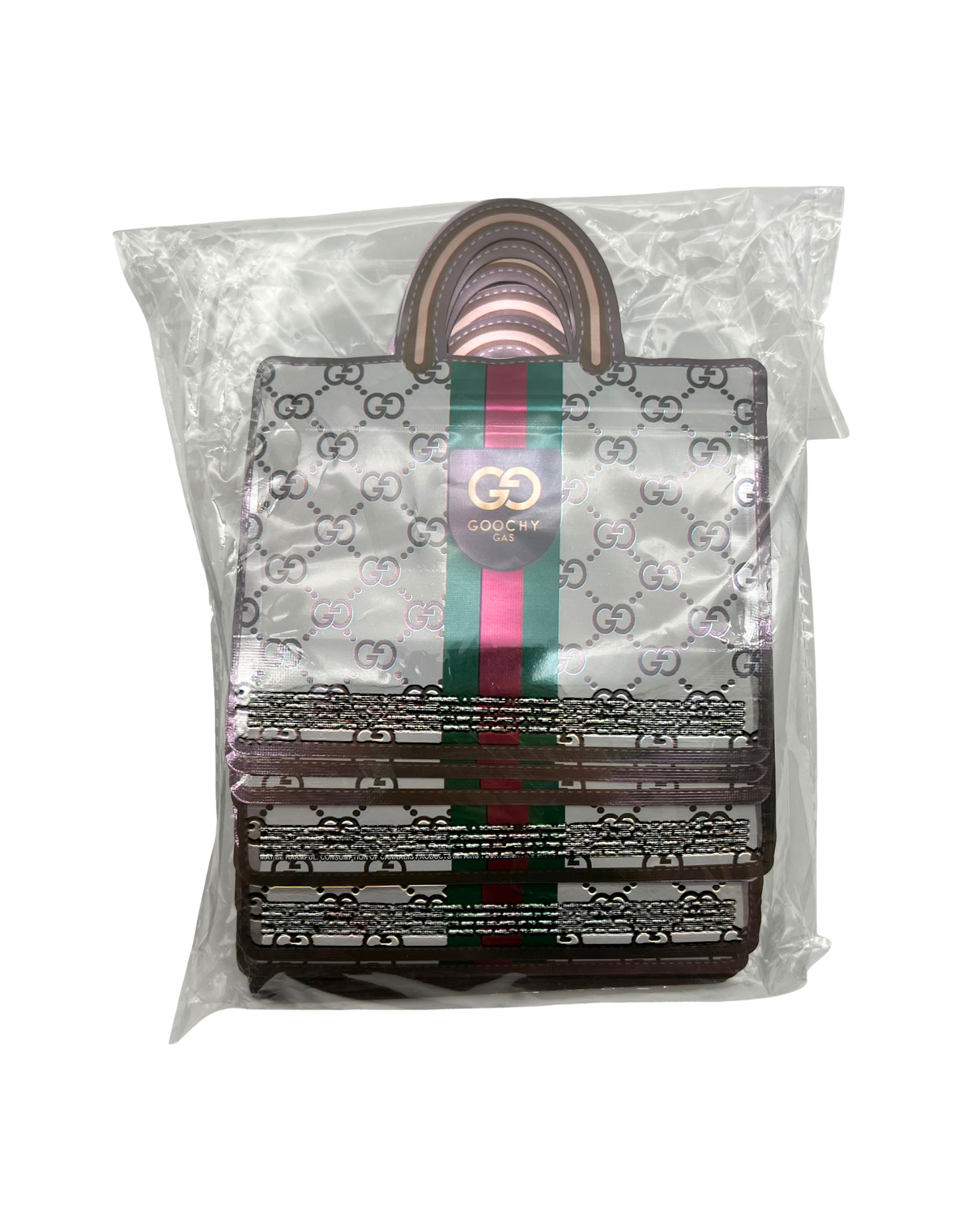 50 Count Decorative Handbag-Style Zip-Seal Foil Pouches (3.5"x4.5") Goo Pattern Original