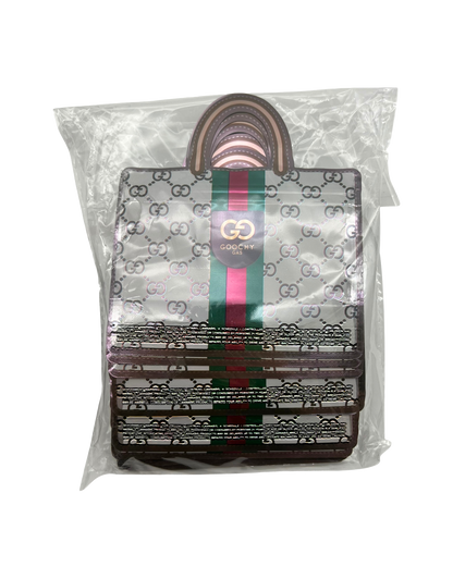 50 Count Decorative Handbag-Style Zip-Seal Foil Pouches (3.5"x4.5") Goo Pattern Original