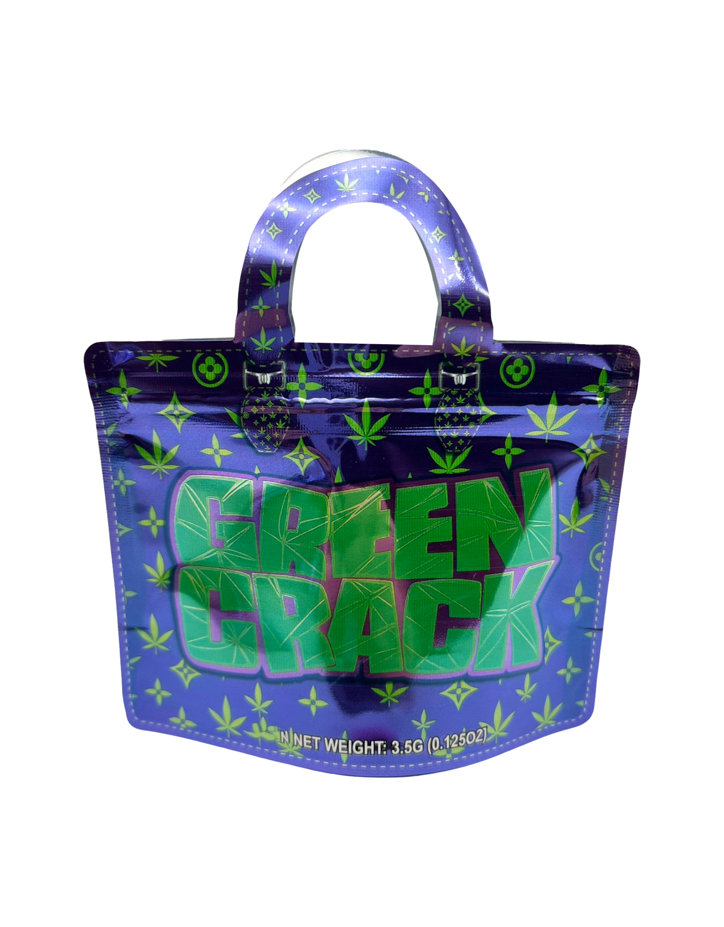 50 Count 4.5" - 3.5" Handbag-Style Mylar Bags  Green Flash